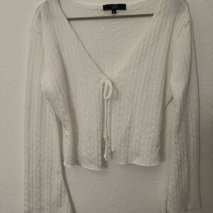 Vibe White Knit Blouse
